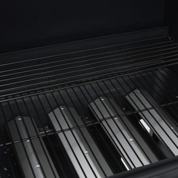 Gasgrill 4+1 Flammen Schwarz Stahl