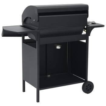 Gasgrill 4+1 Flammen Schwarz Stahl