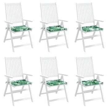 Stuhlkissen 6 Stk. Blattmuster 40x40x3 cm Stoff