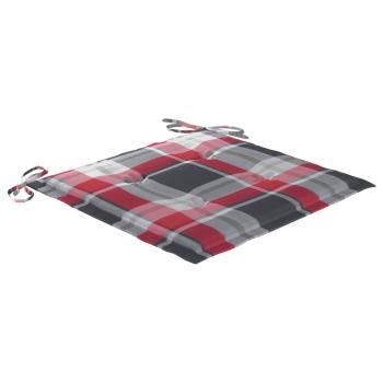 Gartenstuhl-Kissen 6Stk. Rot Karomuster 50x50x3cm Oxford-Gewebe