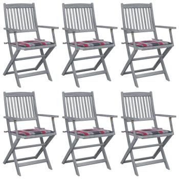 ARDEBO.de - Klappbare Gartenstühle 6 Stk. mit Kissen Massivholz Akazie
