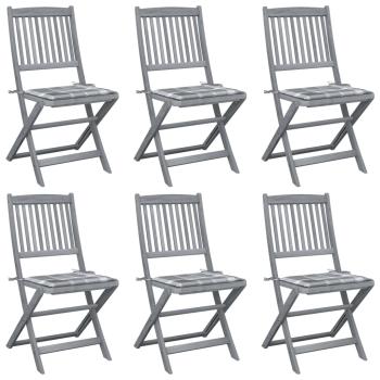 ARDEBO.de - Klappbare Gartenstühle 6 Stk. mit Kissen Massivholz Akazie