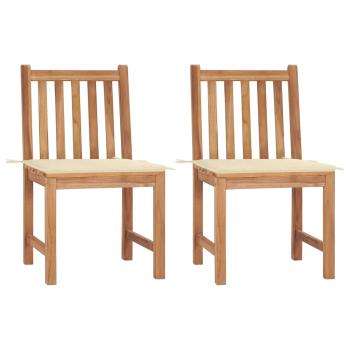 ARDEBO.de - Gartenstühle 2 Stk. mit Kissen Massivholz Teak