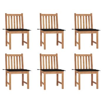 ARDEBO.de - Gartenstühle 6 Stk. mit Kissen Massivholz Teak