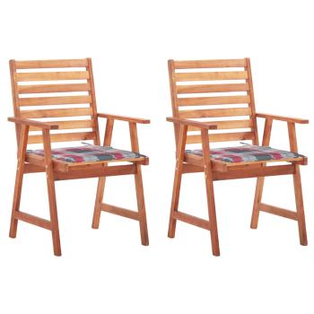 ARDEBO.de - Garten-Essstühle 2 Stk. mit Kissen Massivholz Akazie