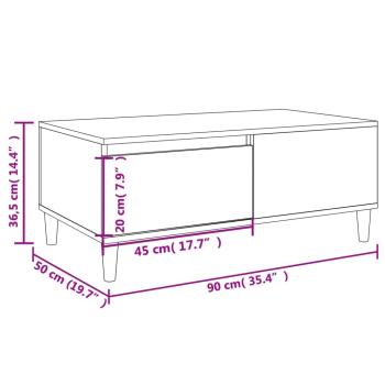 Couchtisch Weiß 90x50x36,5 cm Holzwerkstoff
