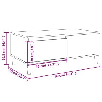 Couchtisch Hochglanz-Weiß 90x50x36,5 cm Holzwerkstoff