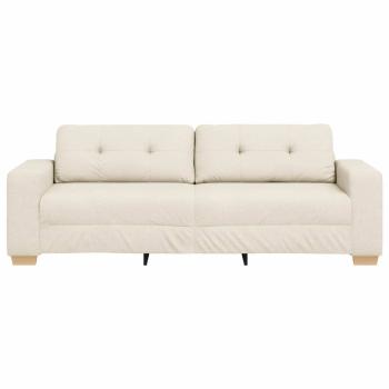 Sofas Beige Stoff Groß Viel Platz 3-Sitzer Sofa Rechteckig