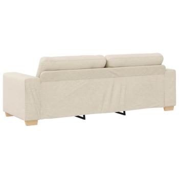 Sofas Beige Stoff Groß Viel Platz 3-Sitzer Sofa Rechteckig