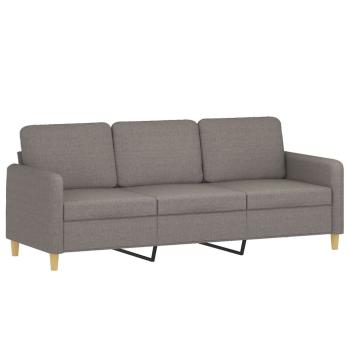 4-tlg. Sofagarnitur mit Kissen Taupe Stoff
