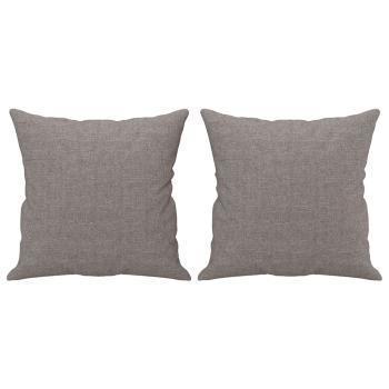 4-tlg. Sofagarnitur mit Kissen Taupe Stoff