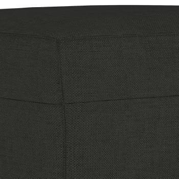 3-tlg. Sofagarnitur mit Kissen Schwarz Stoff