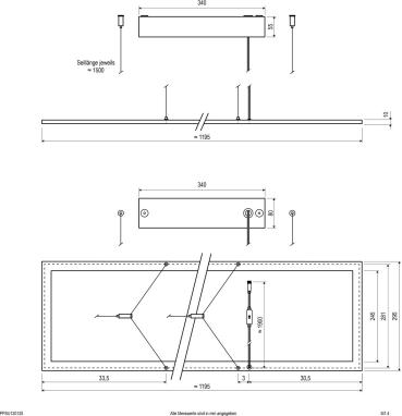 EVN LED Pendelleuchte, rechteckig, 220-240V/AC/DC IP40, 29W, 33W, 35W, 38W, 3000K, 4000K, 3480-4750lm, weiß (PPSU120125)