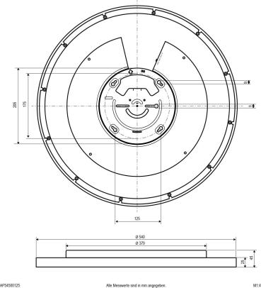 EVN Anbauleuchte, rund, IP20, 200-240V, 50W, 3000K, 4000K, 5700K, 4833lm, 5682lm, 5606lm, weiß (AP54500125)