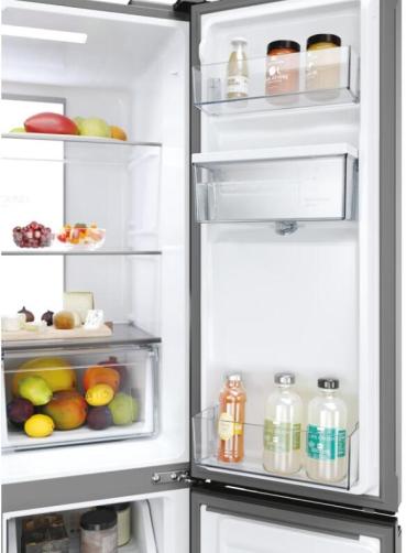 Haier HCR7818DWPT Stand Side-by-Side Kombination, 83,3 cm breit, 463 L, NoFrost, Humidity Zone, Wassertank, Wasserspender, Day Light LED, Slate black