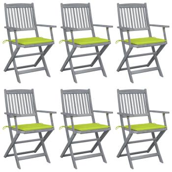 ARDEBO.de - Klappbare Gartenstühle 6 Stk. mit Sitzkissen Massivholz Akazie