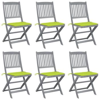ARDEBO.de - Klappbare Gartenstühle 6 Stk. mit Sitzkissen Massivholz Akazie