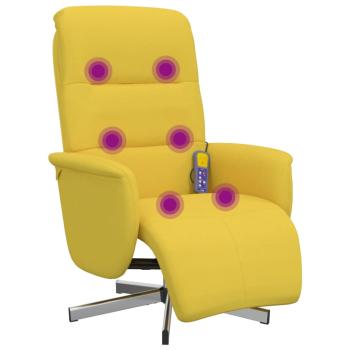 Massagesessel mit Fußteil Hellgelb Stoff