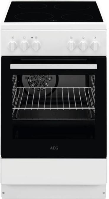 ARDEBO.de AEG CCB54090BW EEK:A Standherd mit Glaskeramikkochfeld, 50 cm breit, 57 L, 8 Beheizungsarten, Geschirrwagen, weiß