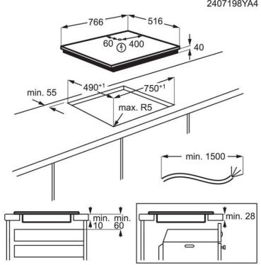 AEG HKC85787XB Autarkes Glaskeramikkochfeld, 76,6 cm breit, Slider Touch, Timer, Pause-Funktion, Edelstahl