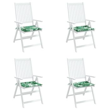 Stuhlkissen 4 Stk. Blattmuster 40x40x3 cm Stoff