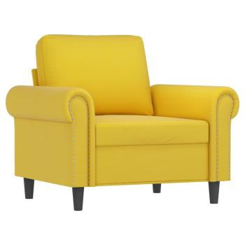Sessel mit Hocker Gelb 60 cm Samt