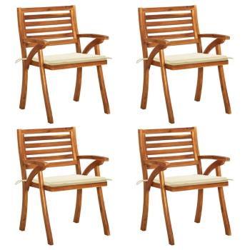 ARDEBO.de - Gartenstühle mit Kissen 4 Stk. Massivholz Akazie