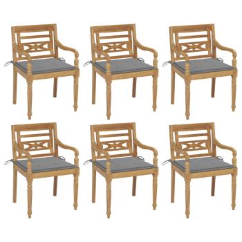 ARDEBO.de - Batavia-Stühle mit Kissen 6 Stk. Massivholz Teak