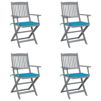 ARDEBO.de - Klappbare Gartenstühle 4 Stk. mit Sitzkissen Massivholz Akazie