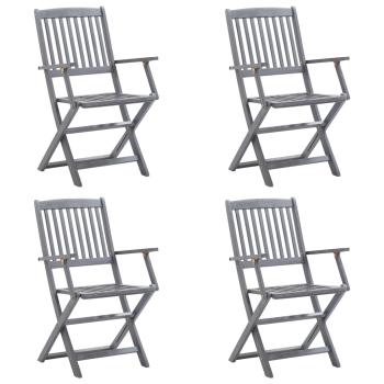 Klappbare Gartenstühle 4 Stk. mit Sitzkissen Massivholz Akazie