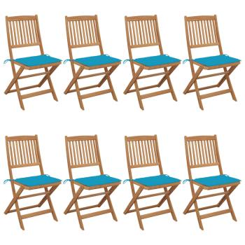 ARDEBO.de - Klappbare Gartenstühle 8 Stk. mit Kissen Massivholz Akazie