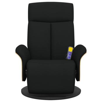 Massagesessel mit Fußteil Schwarz Stoff