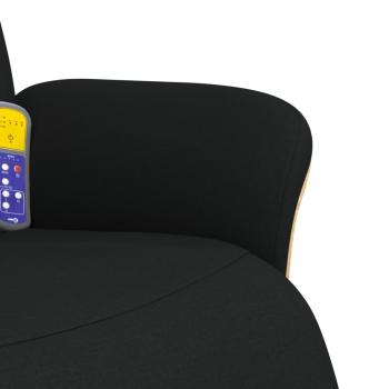Massagesessel mit Fußteil Schwarz Stoff