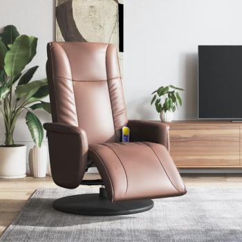 ARDEBO.de - Massagesessel mit Fußteil Braun Kunstleder