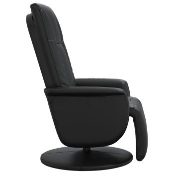 Relaxsessel mit Fußteil Schwarz Kunstleder