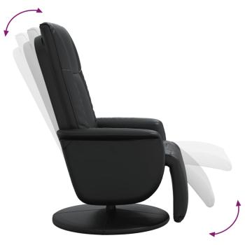 Relaxsessel mit Fußteil Schwarz Kunstleder