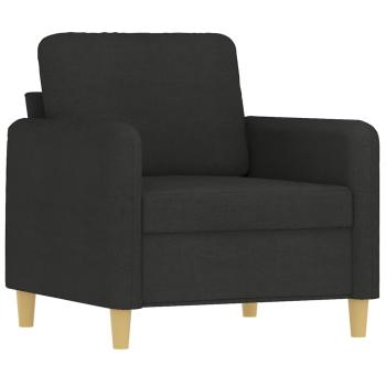 4-tlg. Sofagarnitur mit Kissen Schwarz Stoff