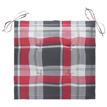 Gartenstuhl-Kissen 2Stk. Rot Karomuster 40x40x3cm Oxford-Gewebe