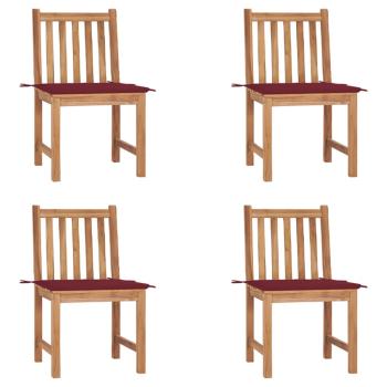 ARDEBO.de - Gartenstühle 4 Stk. mit Kissen Massivholz Teak