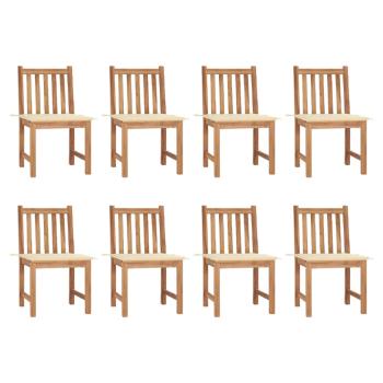 ARDEBO.de - Gartenstühle 8 Stk. mit Kissen Massivholz Teak