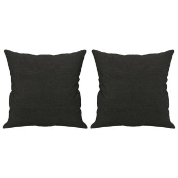 4-tlg. Sofagarnitur mit Kissen Schwarz Stoff