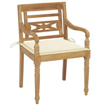 Batavia-Stühle mit Kissen 8 Stk. Massivholz Teak