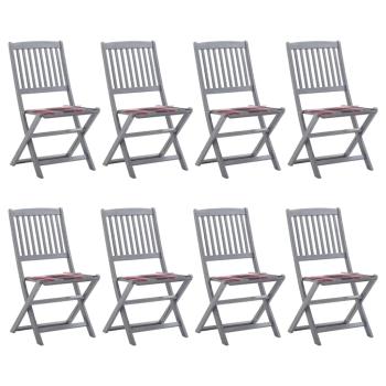 ARDEBO.de - Klappbare Gartenstühle 8 Stk. mit Kissen Massivholz Akazie