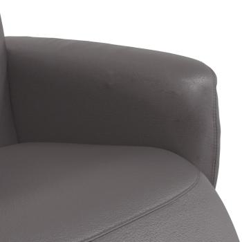 Relaxsessel mit Fußteil Grau Kunstleder