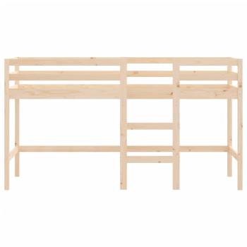 Kinderhochbett mit Leiter 90x190 cm Massivholz Kiefer