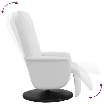 Massagesessel mit Fußteil Weiß Kunstleder