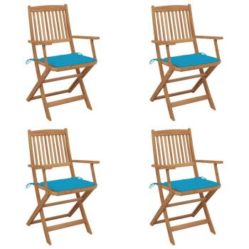 ARDEBO.de - Klappbare Gartenstühle 4 Stk. mit Kissen Massivholz Akazie