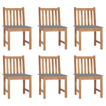 ARDEBO.de - Gartenstühle 6 Stk. mit Kissen Massivholz Teak