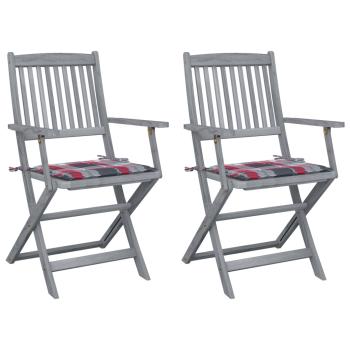 ARDEBO.de - Klappbare Gartenstühle 2 Stk. mit Kissen Massivholz Akazie