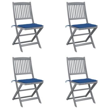 ARDEBO.de - Klappbare Gartenstühle 4 Stk. mit Kissen Massivholz Akazie